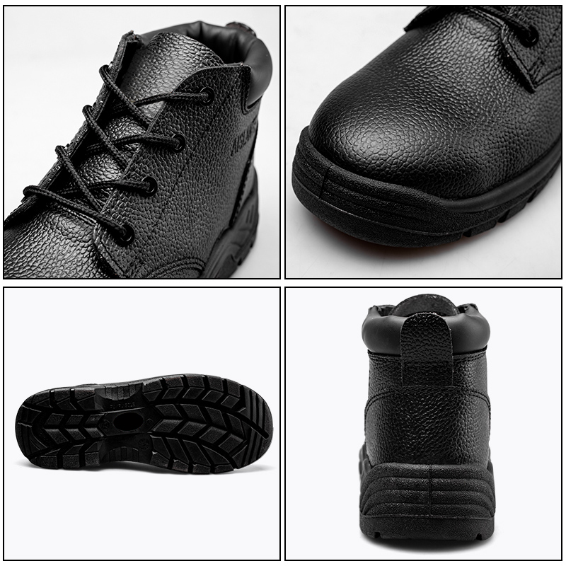 Pure black anti slip labor protection shoes