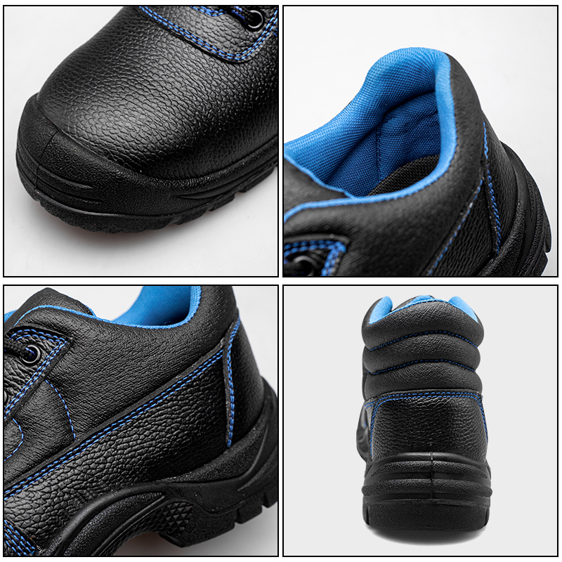 Blue high-low upper labor protection shoes