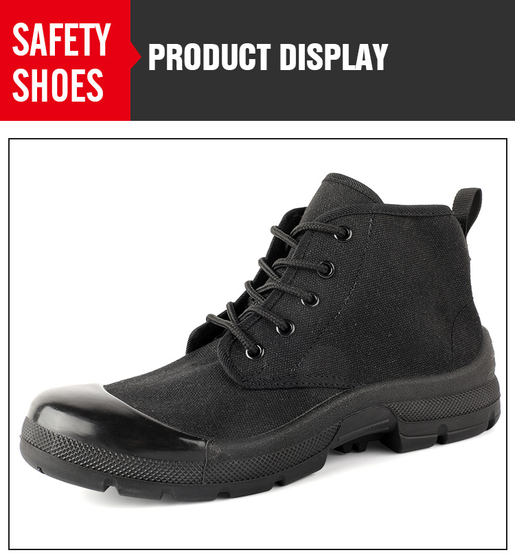 Black thick soled lightweight labor protection shoes
