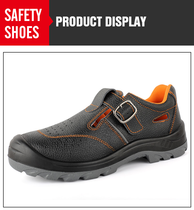 Low cut orange breathable safety shoes