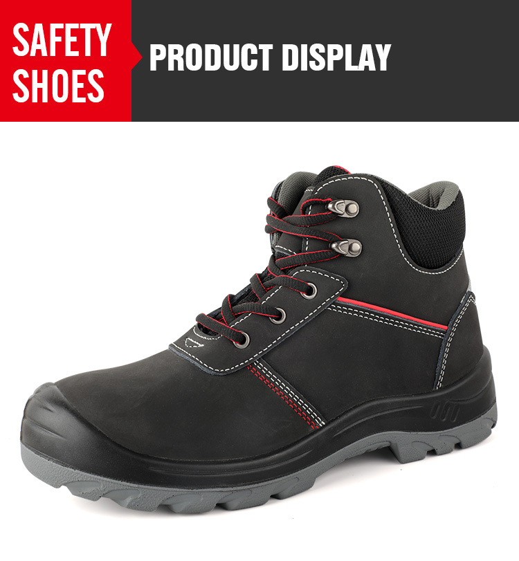 Black & red safety shoes work shoes
