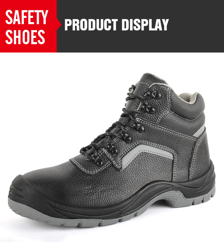 Black & gray outdoor work safety shoes