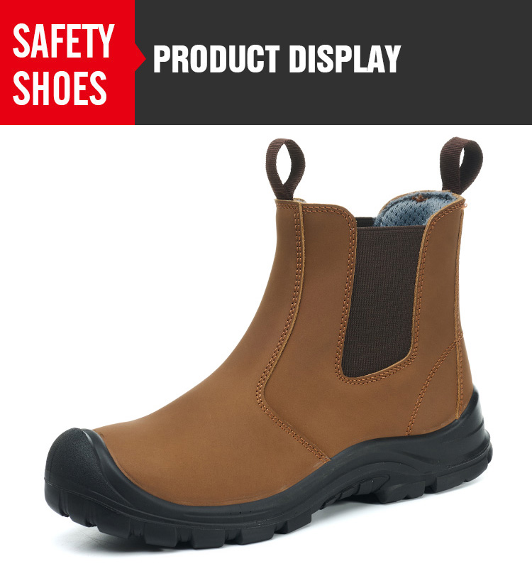 Middle top brown safety boots work boots