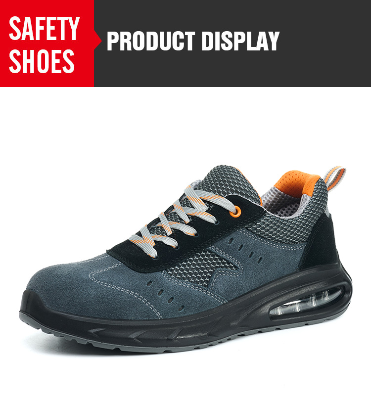 Blue breathable safety shoes