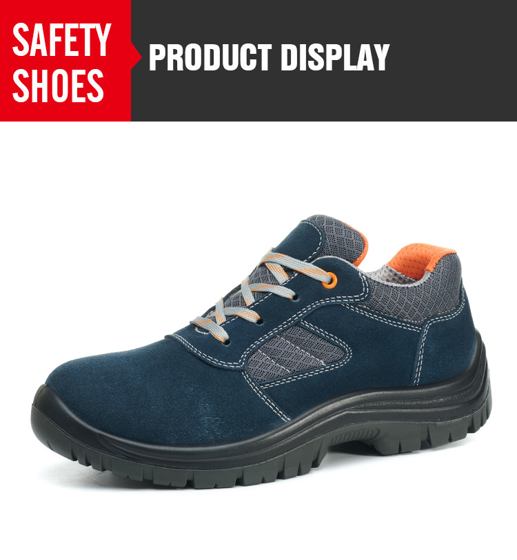 Low cut blue breathable safety shoes