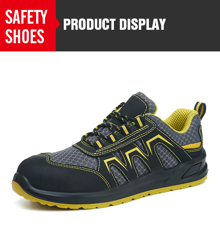 Fluorescent yellow breathable safety shoes